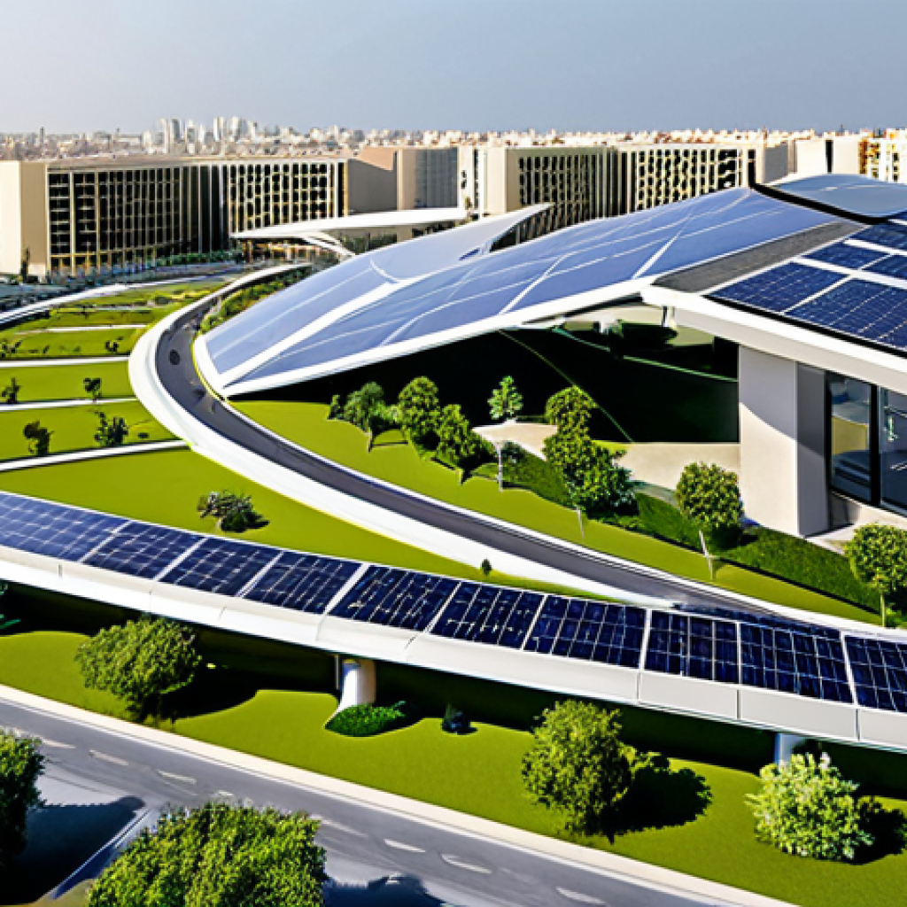 Lusail Smart City**
A futuristic cityscape showcasing Lusail, Qatar, with sleek, modern buildings integrated with solar panels and green spaces. Advanced transportation systems like electric buses and automated vehicles are visible. The scene emphasizes clean energy and efficient urban planning. Fully clothed people are walking and interacting in public spaces. Safe for work, appropriate content, fully clothed, professional, perfect anatomy, correct proportions, natural pose, high quality.
**