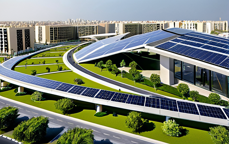 Lusail Smart City**
A futuristic cityscape showcasing Lusail, Qatar, with sleek, modern buildings integrated with solar panels and green spaces. Advanced transportation systems like electric buses and automated vehicles are visible. The scene emphasizes clean energy and efficient urban planning. Fully clothed people are walking and interacting in public spaces. Safe for work, appropriate content, fully clothed, professional, perfect anatomy, correct proportions, natural pose, high quality.
**